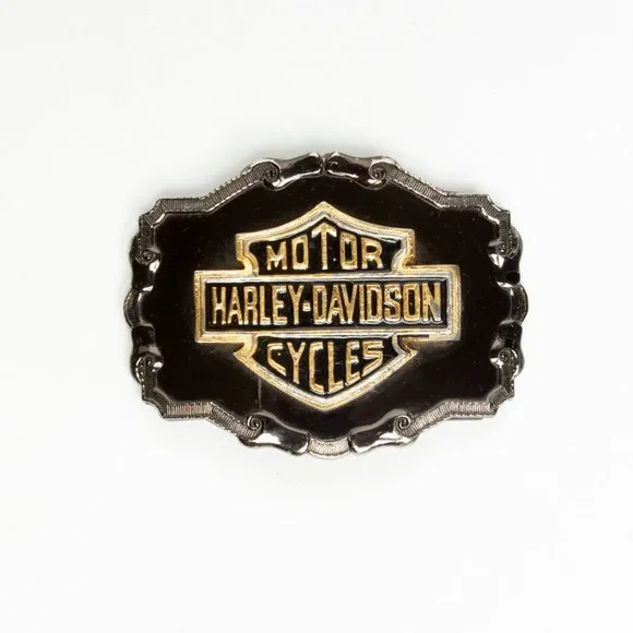 Rare Vtg Harley Davidson 70's Black Buckle - Picture 2 of 4